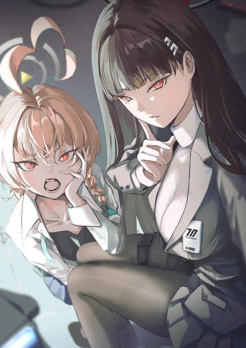 rio and neru (blue archive) drawn by peropicnic