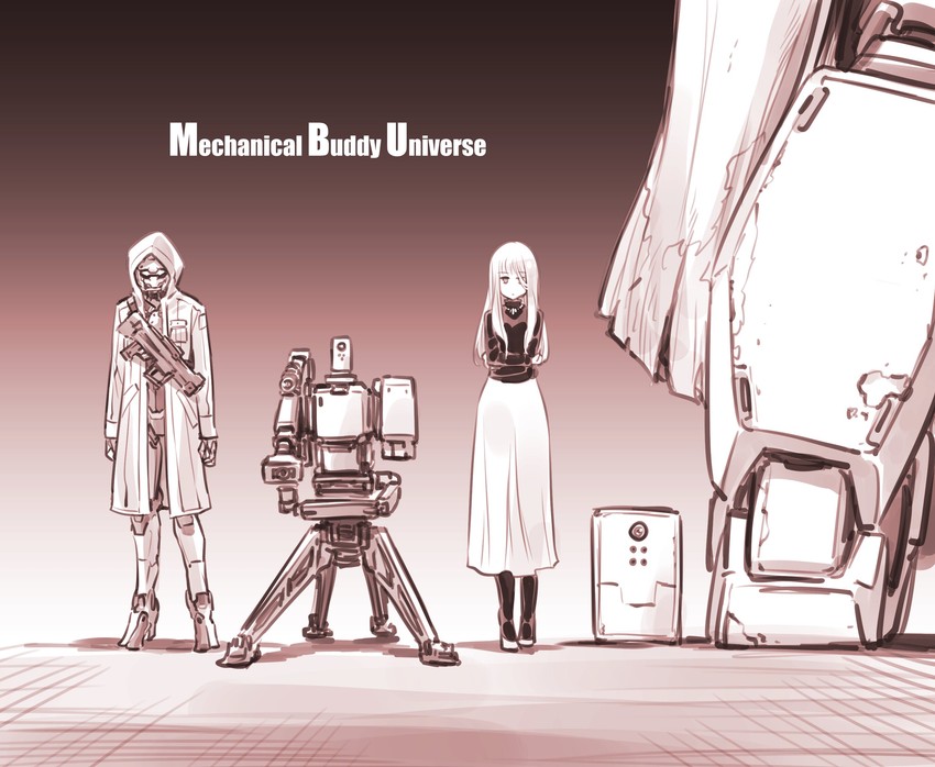 blau, cordelia herschel, hawk, diva duo, and jukebox (mechanical buddy universe) drawn by kato_takuji