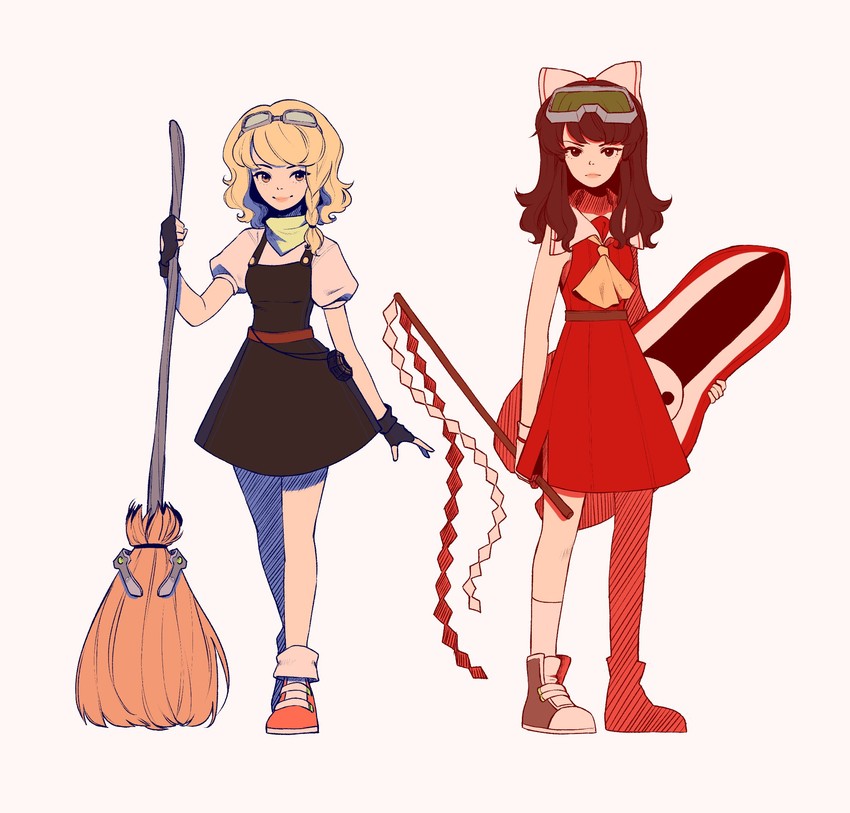 hakurei reimu and kirisame marisa (touhou and 2 more) drawn by pixie_(milkywaypixies)