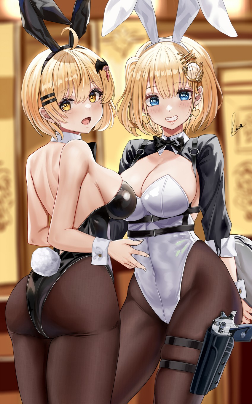 watson amelia and yozora mel (hololive and 1 more) drawn by piukute062