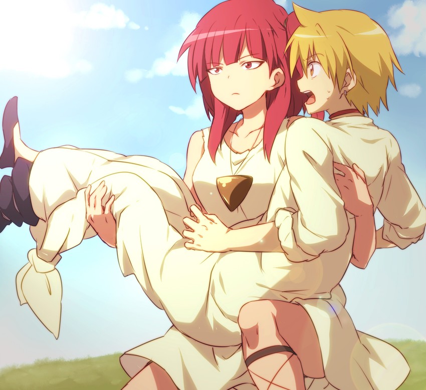 morgiana and alibaba saluja (magi the labyrinth of magic) drawn by maruki_(punchiki)