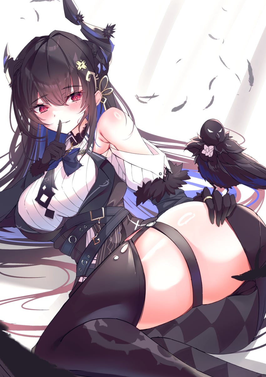 nerissa ravencroft and shadow (hololive and 1 more) drawn by rnadudn