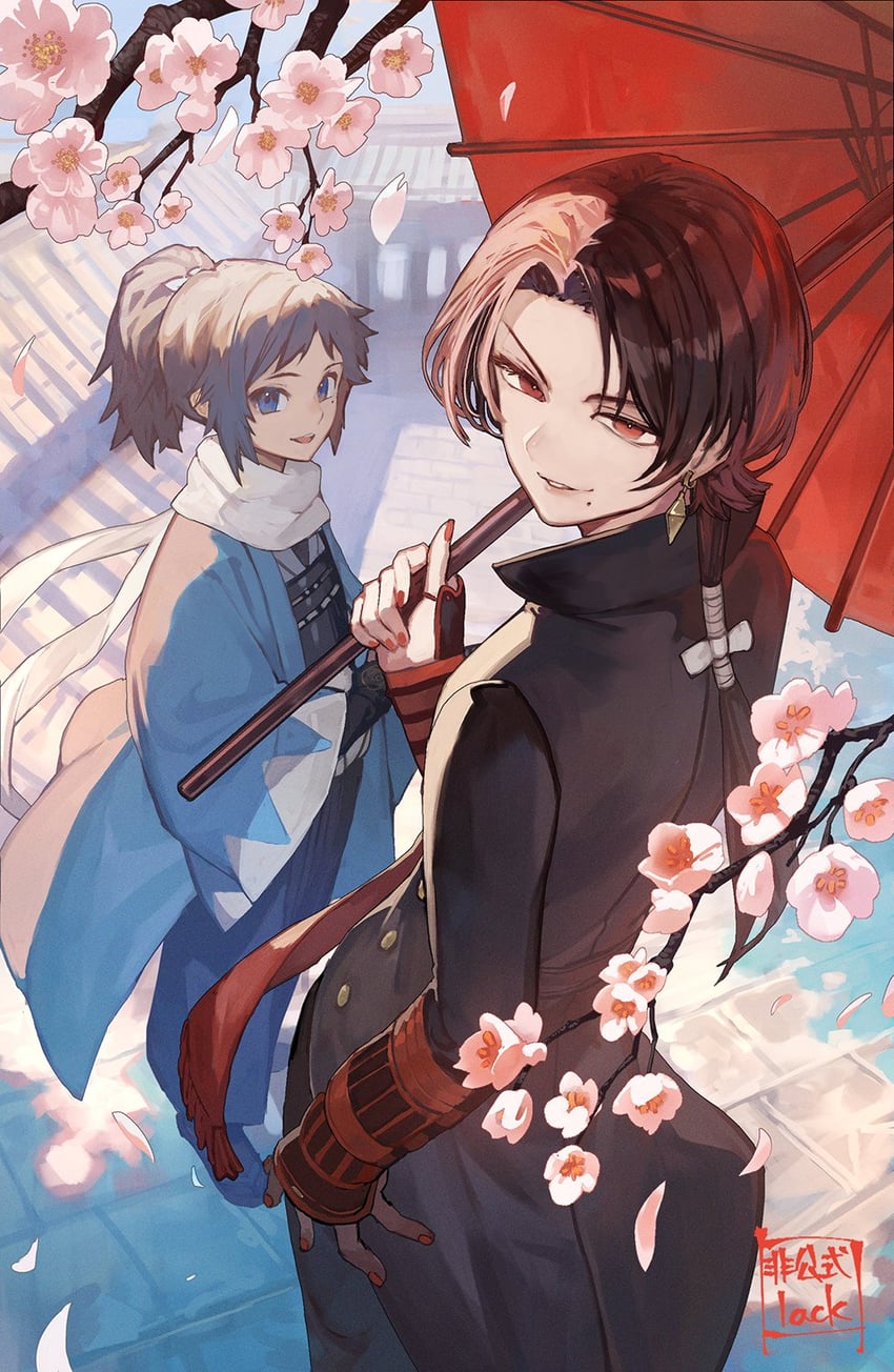 kashuu kiyomitsu and yamato-no-kami yasusada (touken ranbu) drawn by lack