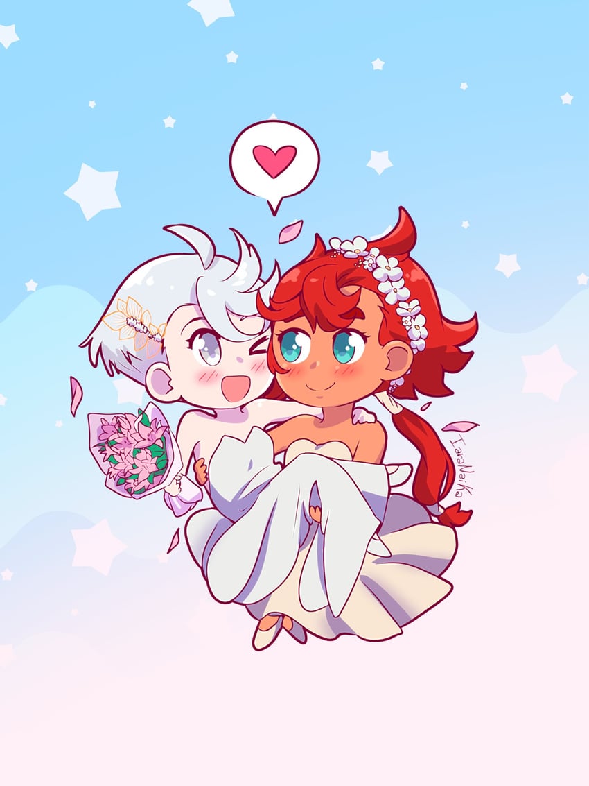 suletta mercury and miorine rembran (gundam and 1 more) drawn by iaranaika