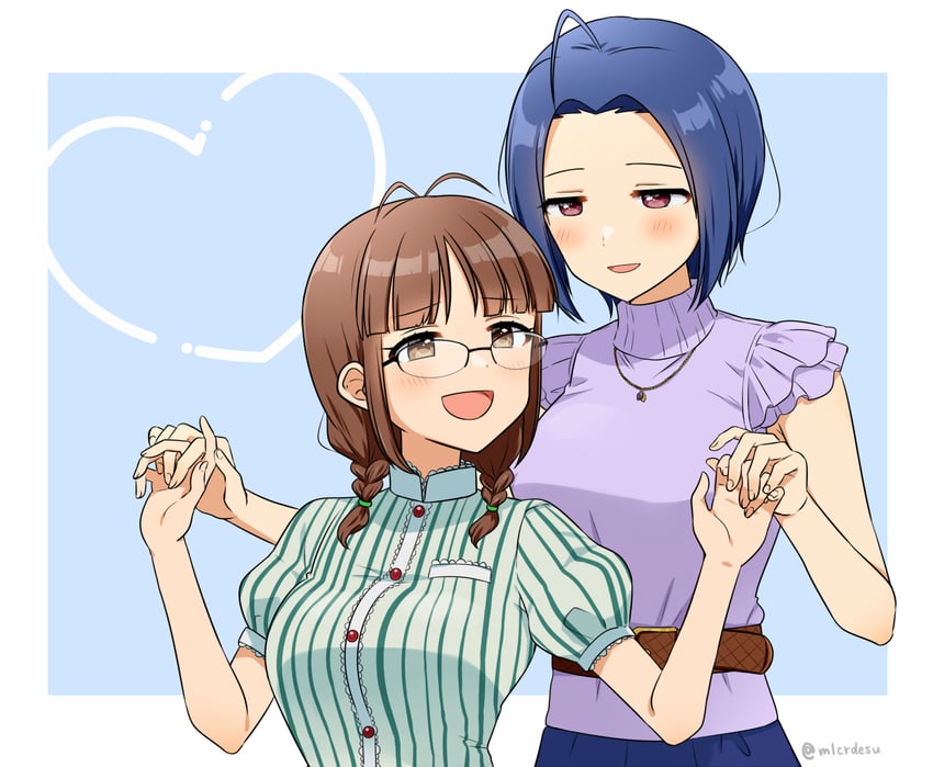miura azusa and akizuki ritsuko (idolmaster and 2 more) drawn by merukyara