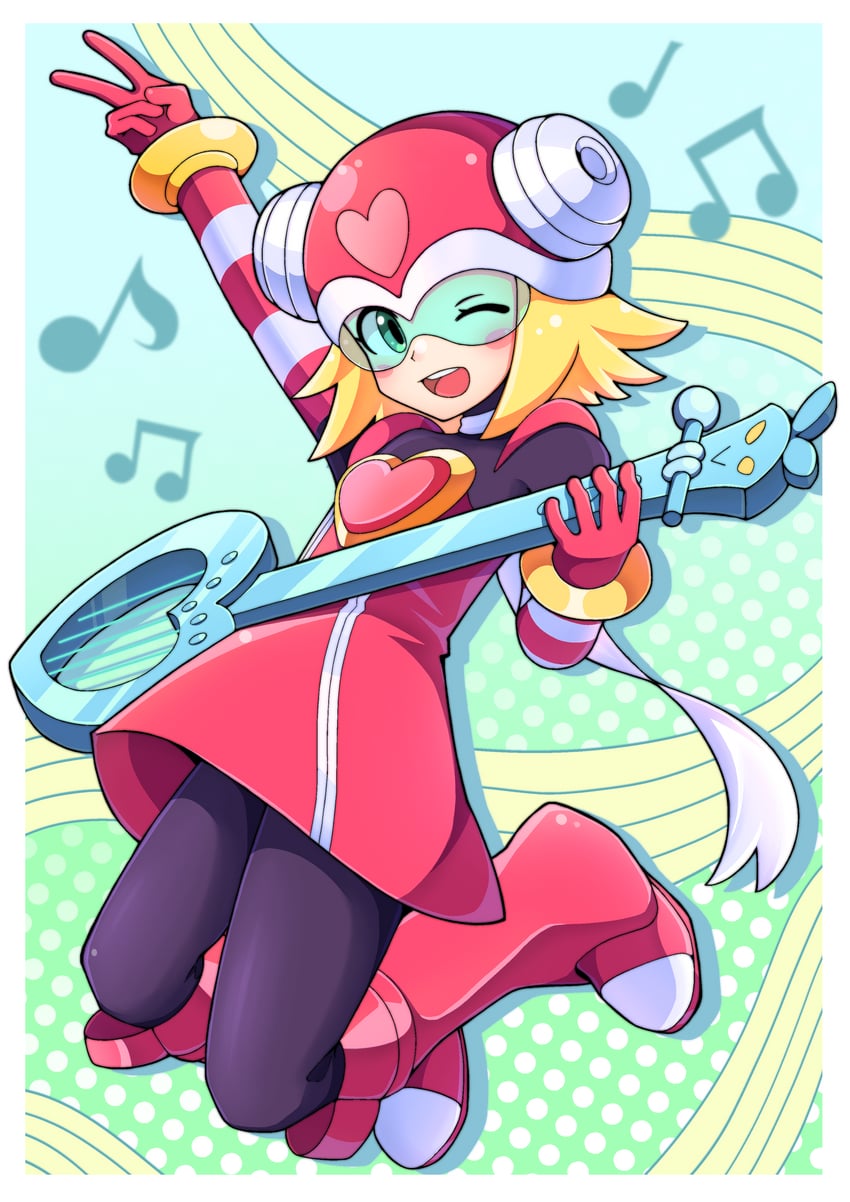 sonia strumm and harp note (mega man and 1 more) drawn by moroqoishii