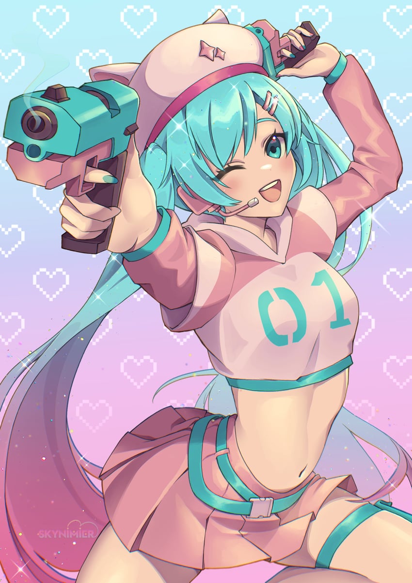 hatsune miku and neko hatsune miku (vocaloid and 1 more) drawn by skynimier