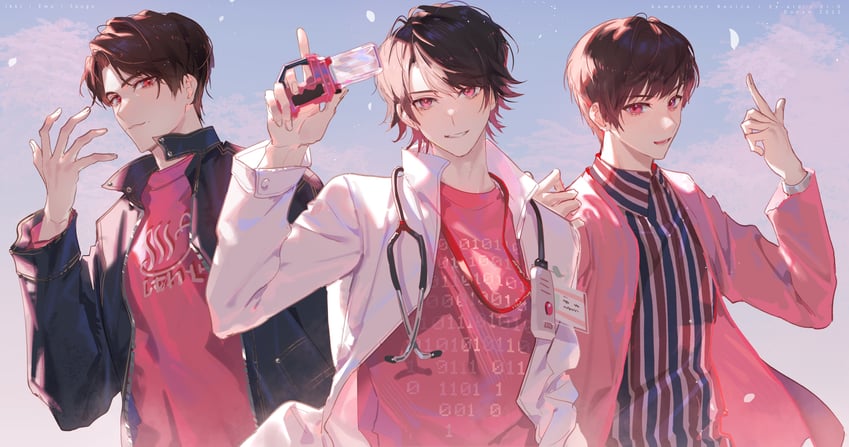 igarashi ikki, houjou emu, and tokiwa sougo (kamen rider and 3 more) drawn by doran_(doran7280)