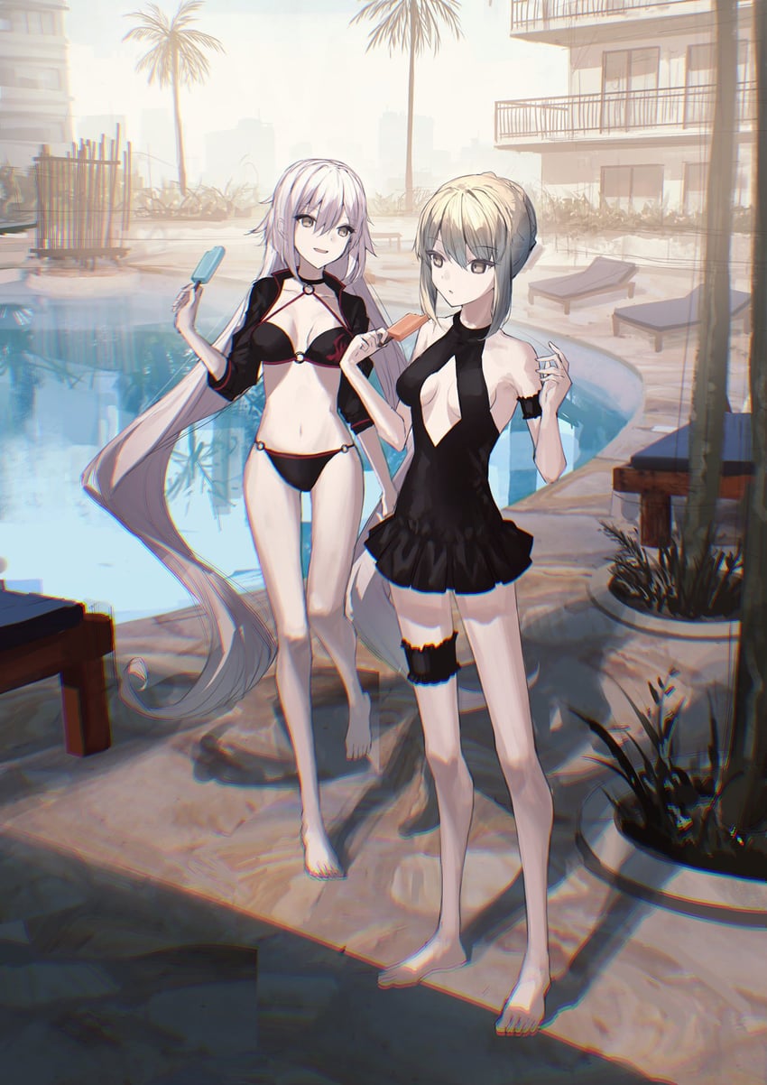 artoria pendragon, jeanne d'arc alter, and saber alter (fate and 1 more) drawn by tamitami