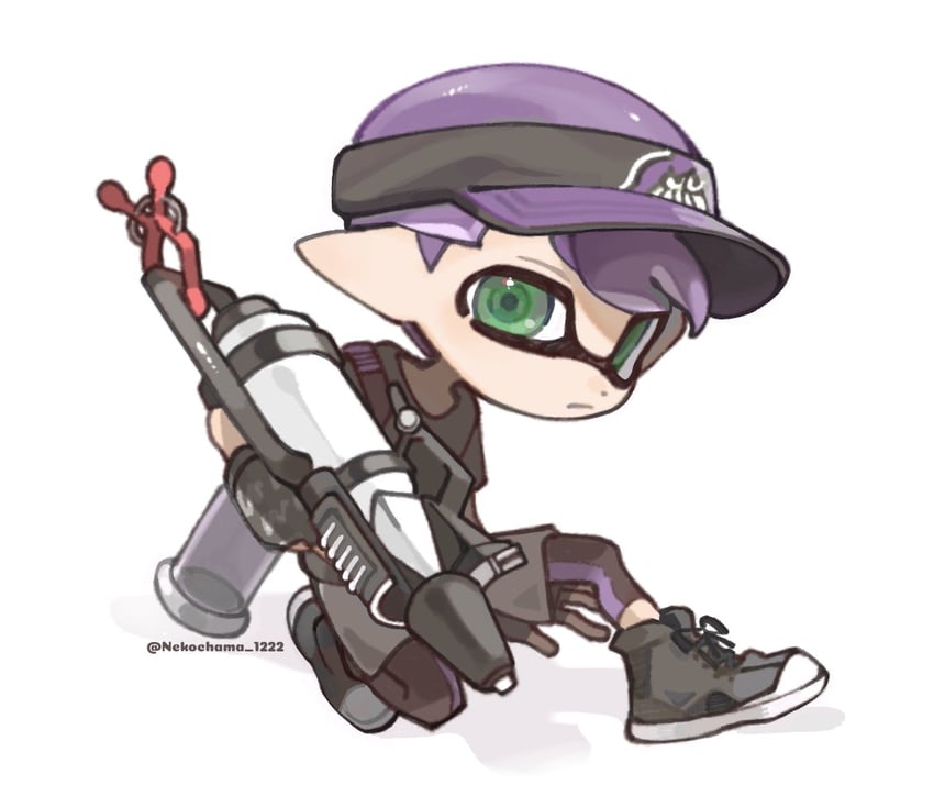 inkling player character and inkling boy (splatoon and 1 more) drawn by spl8ya