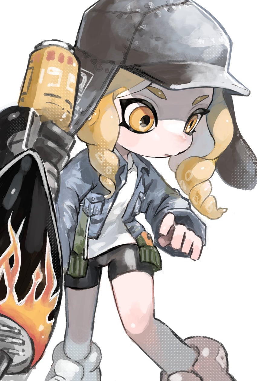 octoling player character and octoling girl (splatoon and 1 more) drawn by plum0o0