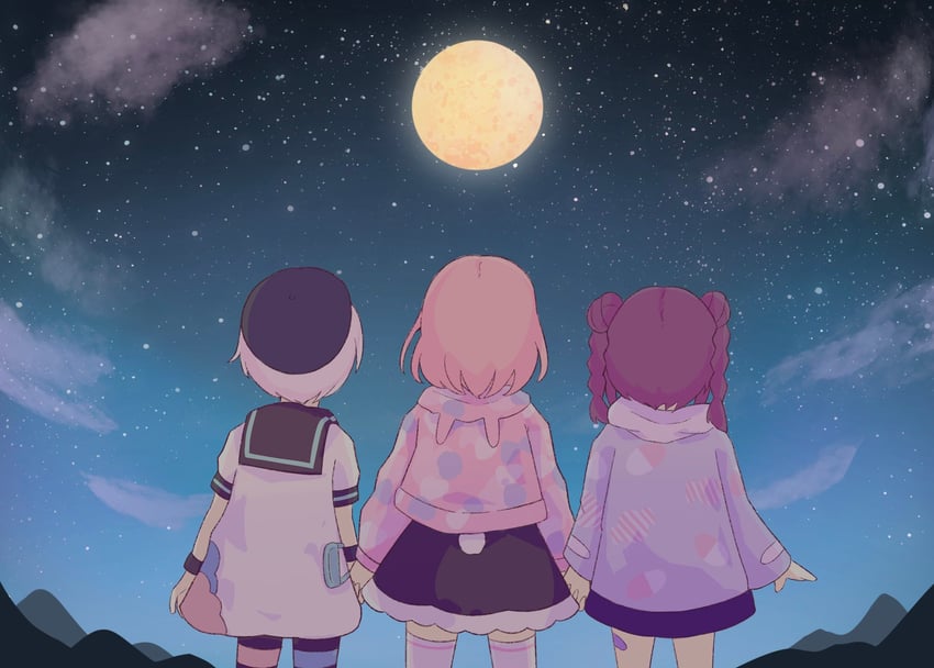 sakurano mimito, inubousaki shian, and minakami hina (denonbu) drawn by nyamaml