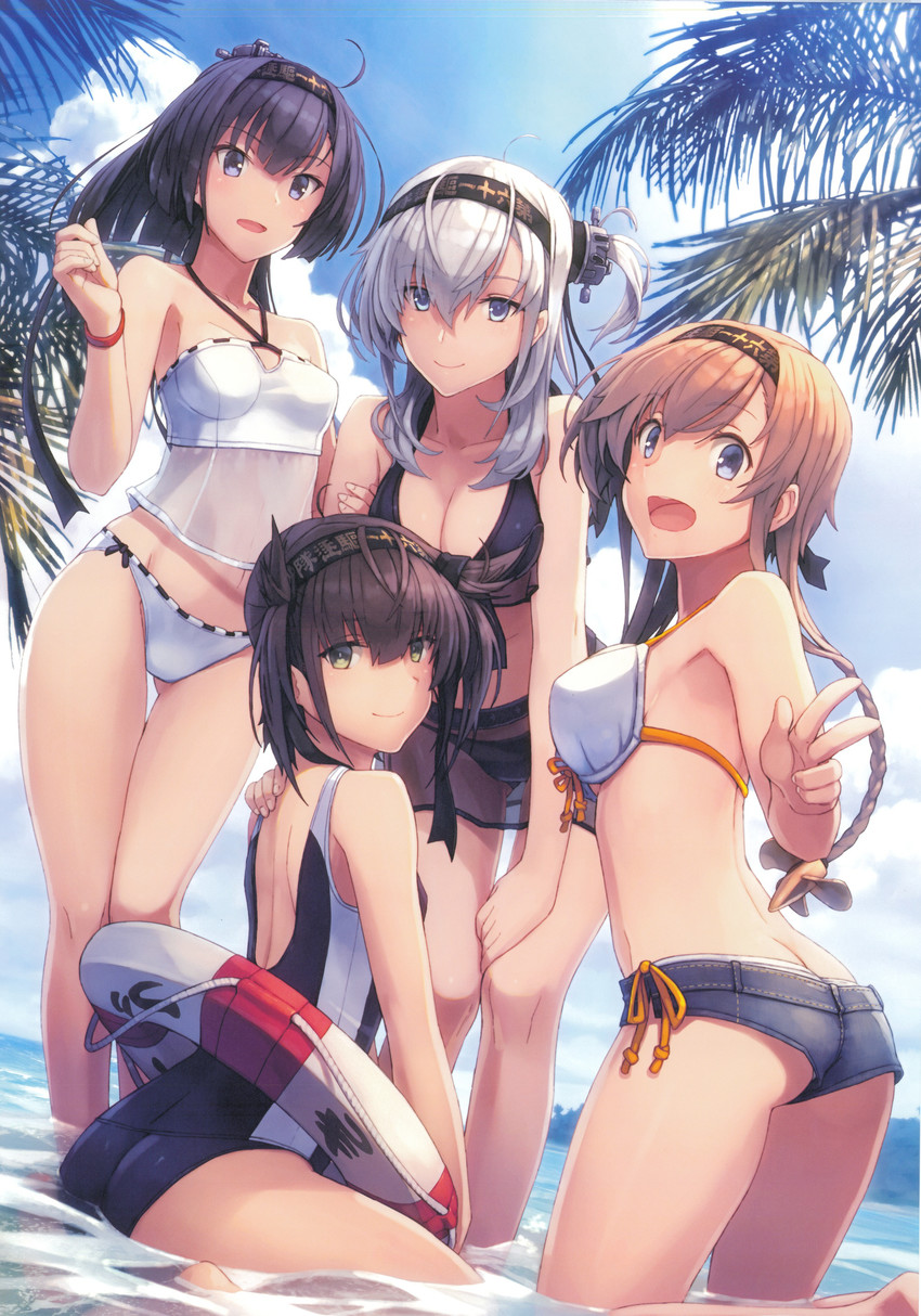 hatsuzuki, akizuki, suzutsuki, and teruzuki (kantai collection) drawn by shizuma_yoshinori