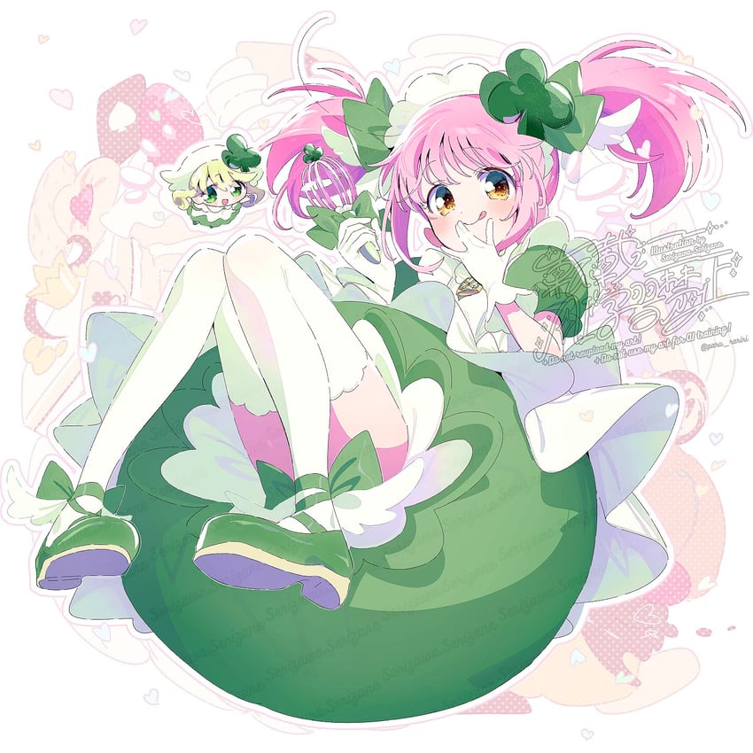 hinamori amu, suu, and amulet clover (shugo chara!) drawn by serizawa_serizane