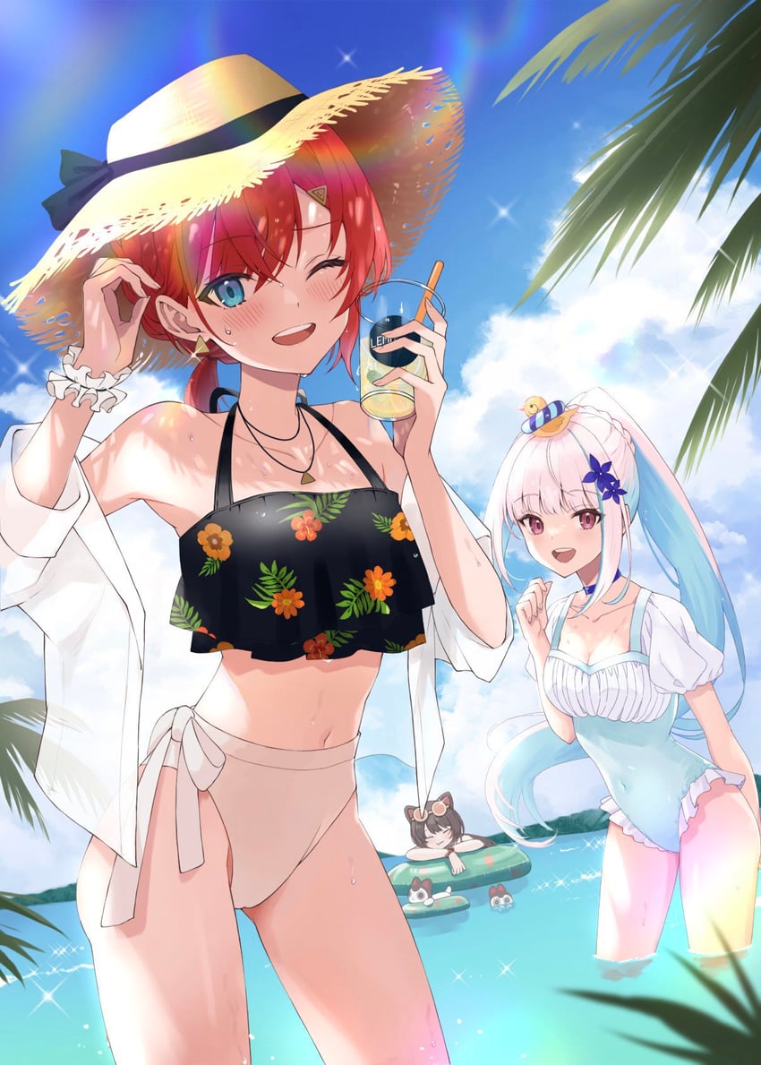 lize helesta, ange katrina, inui toko, sebastian piyodore, and banken (nijisanji) drawn by haruwo