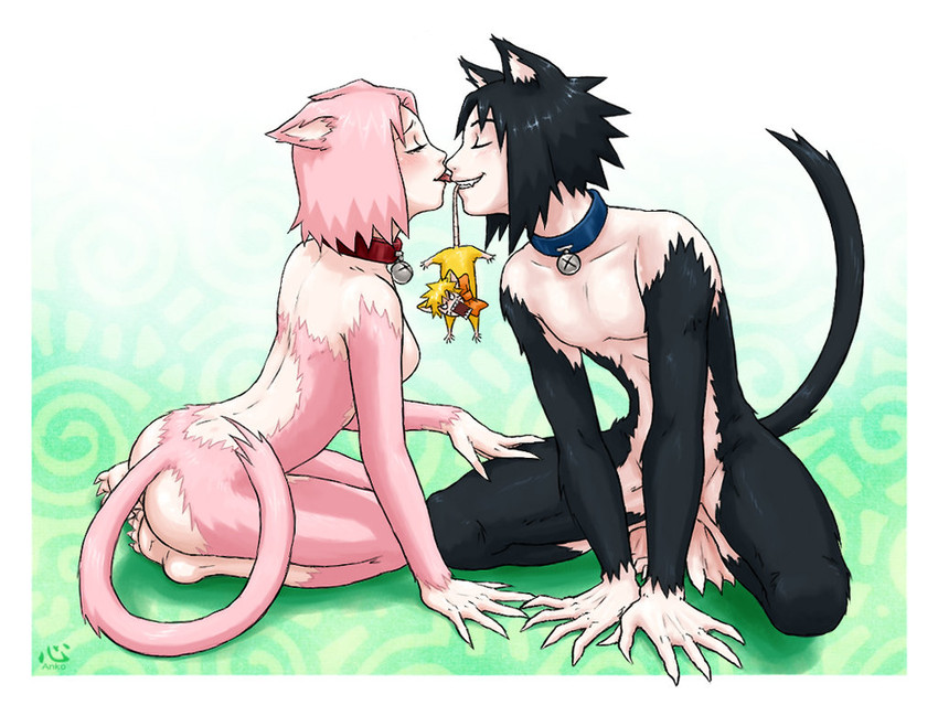 haruno sakura, uzumaki naruto, and uchiha sasuke (naruto and 1 more) drawn by anna_kokoro_(anko)