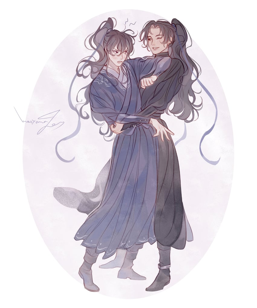 mo ran and xue meng (erha he ta de bai mao shizun) drawn by masyanajoy
