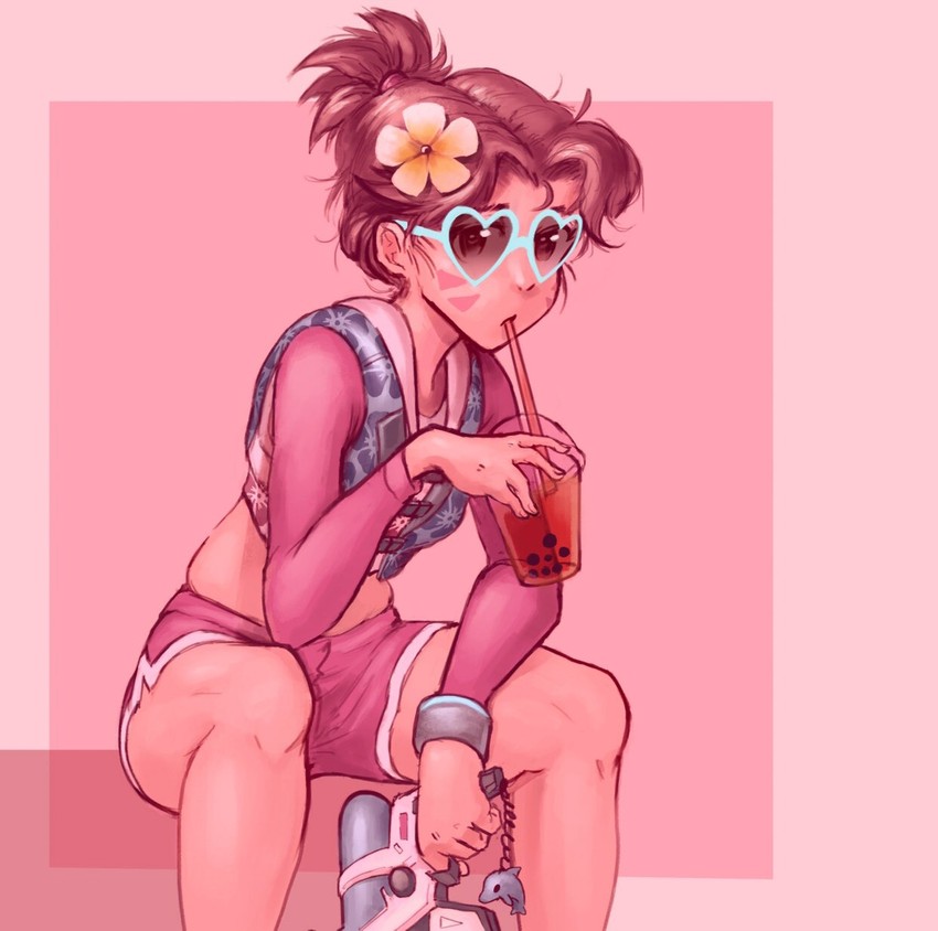 d.va and waveracer d.va (overwatch and 1 more) drawn by ron_tsfany