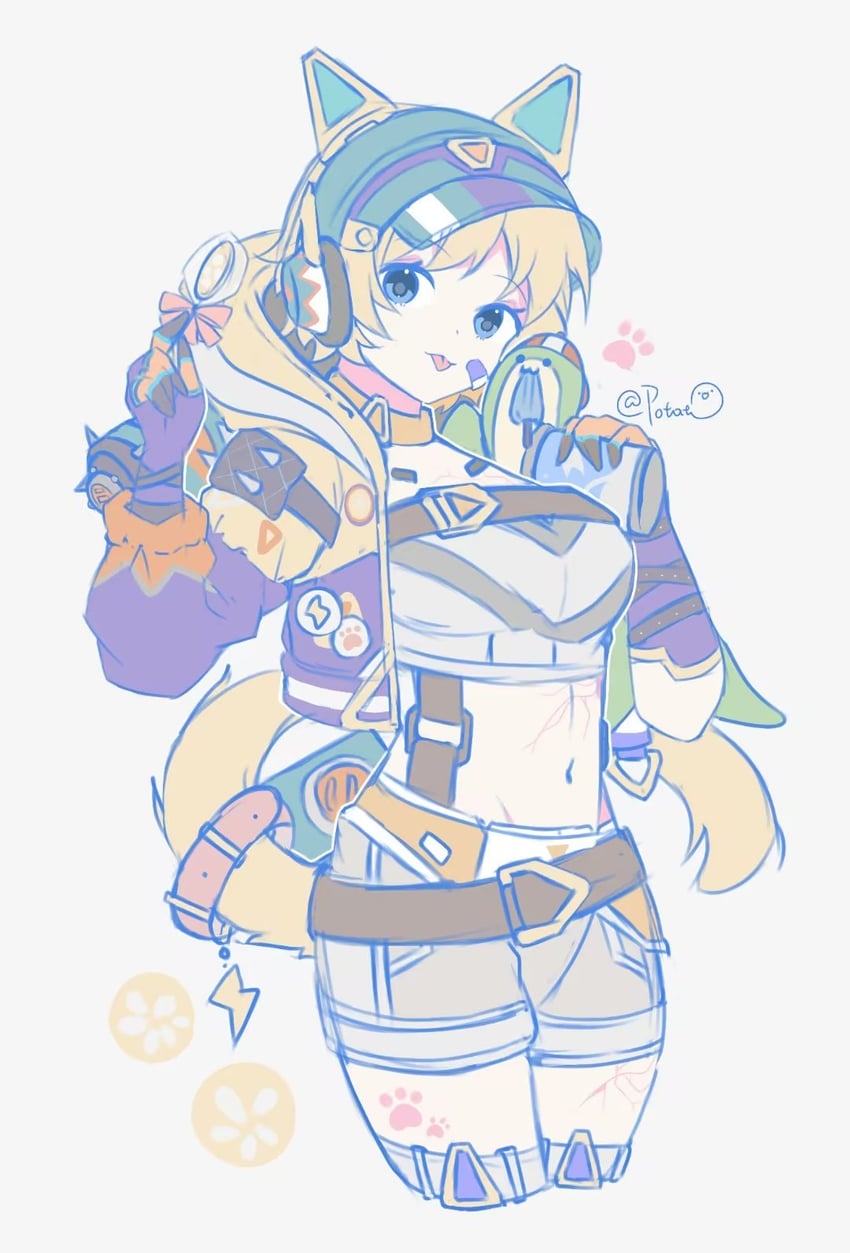 wattson, nessie, and thunder kitty wattson (apex legends) drawn by aimnoob1120