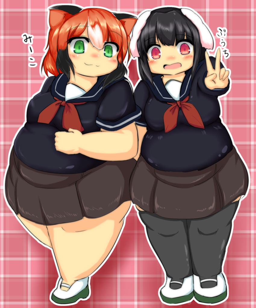 puuchi and hiiko (original) drawn by munimuni_kinoko and nengorogoro