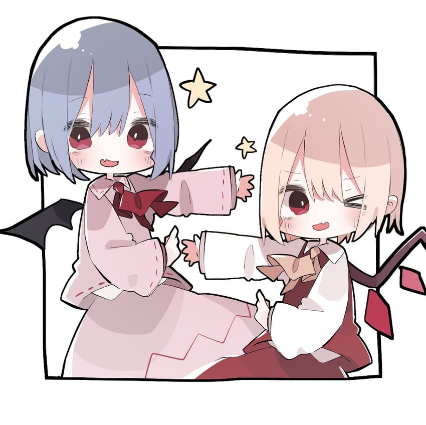 remilia scarlet and flandre scarlet (touhou) drawn by nacht_musik