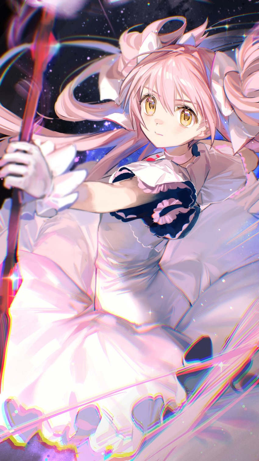 kaname madoka and ultimate madoka (mahou shoujo madoka magica) drawn by rumoon