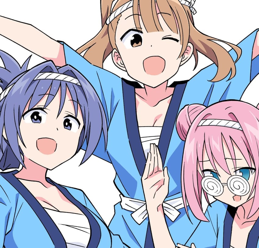oohara kotone, kasugano asahi, and hiratsuka nonoka (atsumare! fushigi kenkyuubu) drawn by anbe_masahiro