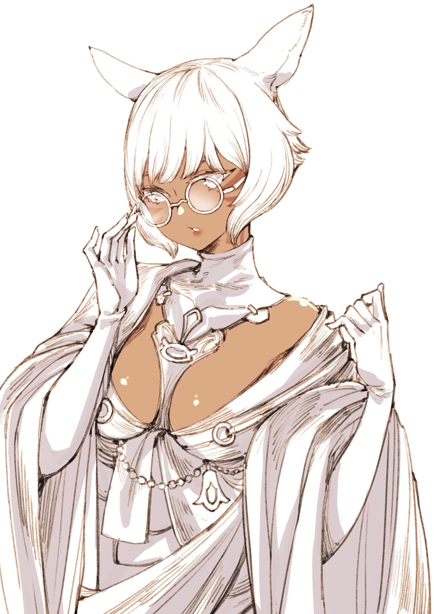y'shtola rhul and fediel (final fantasy and 2 more) drawn by hjz_(artemi)