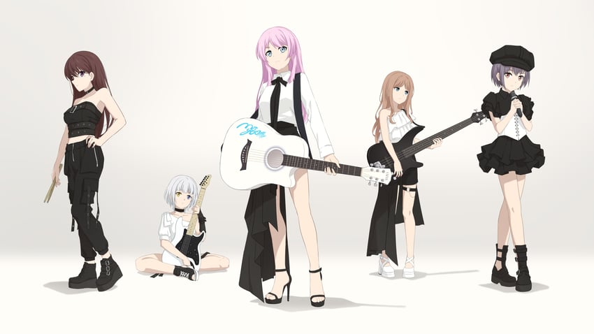 chihaya anon, nagasaki soyo, shiina taki, takamatsu tomori, and kaname raana (bang dream! and 1 more) drawn by laofuzi_dai_bansho