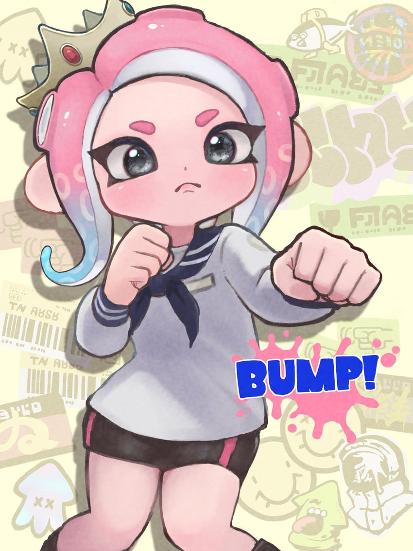 octoling player character and octoling girl (splatoon) drawn by oekakirisuke