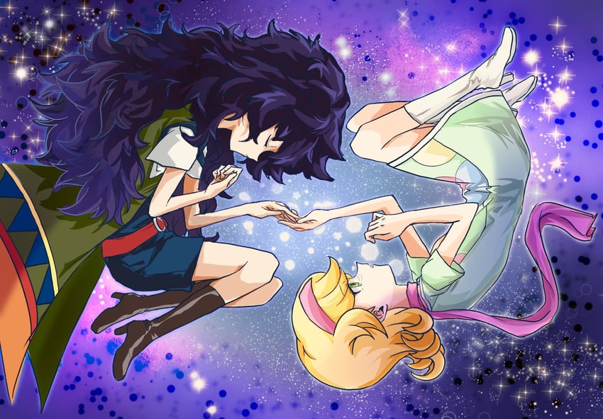 goha yuuna and kirishima rovian (yu-gi-oh! and 1 more) drawn by crisp_nutshell