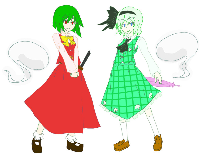 konpaku youmu and kazami yuuka (touhou) drawn by hiusagi_setsuna
