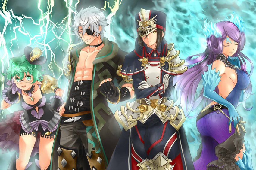 morag ladair, brighid, pandoria, and zeke von genbu (xenoblade chronicles and 1 more) drawn by shiroxai
