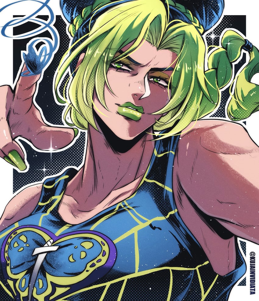 kujo jolyne (jojo no kimyou na bouken and 1 more) drawn by cappuris