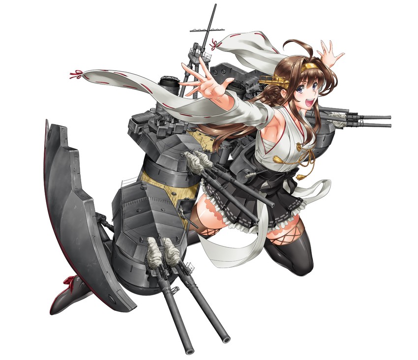 kongou and kongou kai ni (kantai collection) drawn by henshako