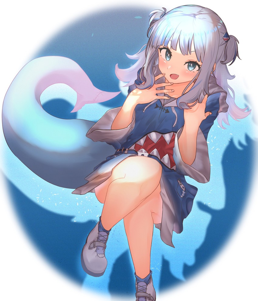 gawr gura (hololive and 1 more) drawn by sheiou