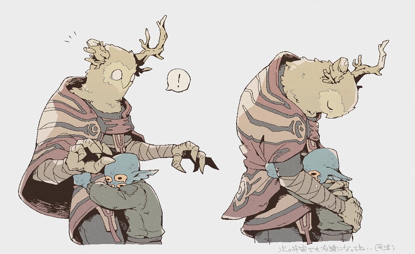 hatchling and the prisoner (outer wilds and 1 more) drawn by okajamira