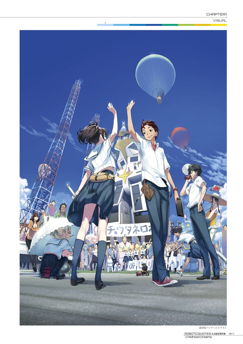 senomiya akiho, koujiro frau, yashio kaito, tennouji nae, daitoku junna, and 16 more (science adventure and 1 more) drawn by fukuda_tomonori