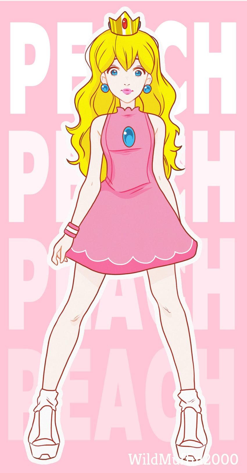 princess peach (mario) drawn by wildmuffin2000