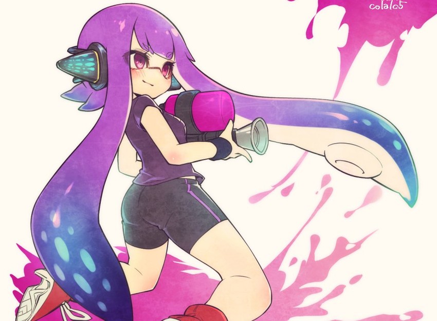 inkling player character and inkling girl (splatoon and 1 more) drawn by conomi-c5