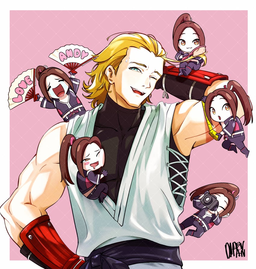 shiranui mai and andy bogard (fatal fury and 1 more) drawn by dapenpan