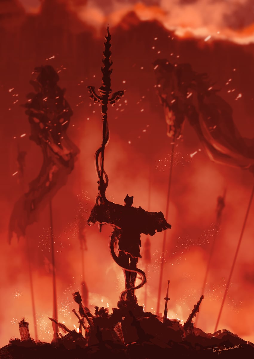 messmer the impaler (elden ring and 1 more) drawn by tripdancer