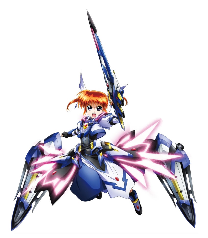 takamachi nanoha, raising heart, fortress, and raising heart streamer (lyrical nanoha and 1 more)