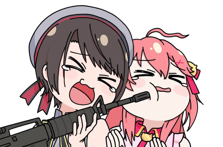sakura miko and oozora subaru (hololive) drawn by tanukatsudon