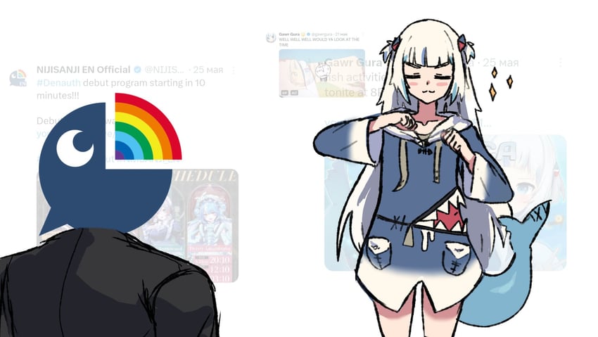 gawr gura (hololive and 4 more) drawn by wersman