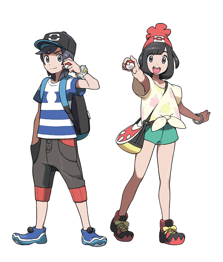 selene and elio (pokemon and 1 more) drawn by oomura_yuusuke