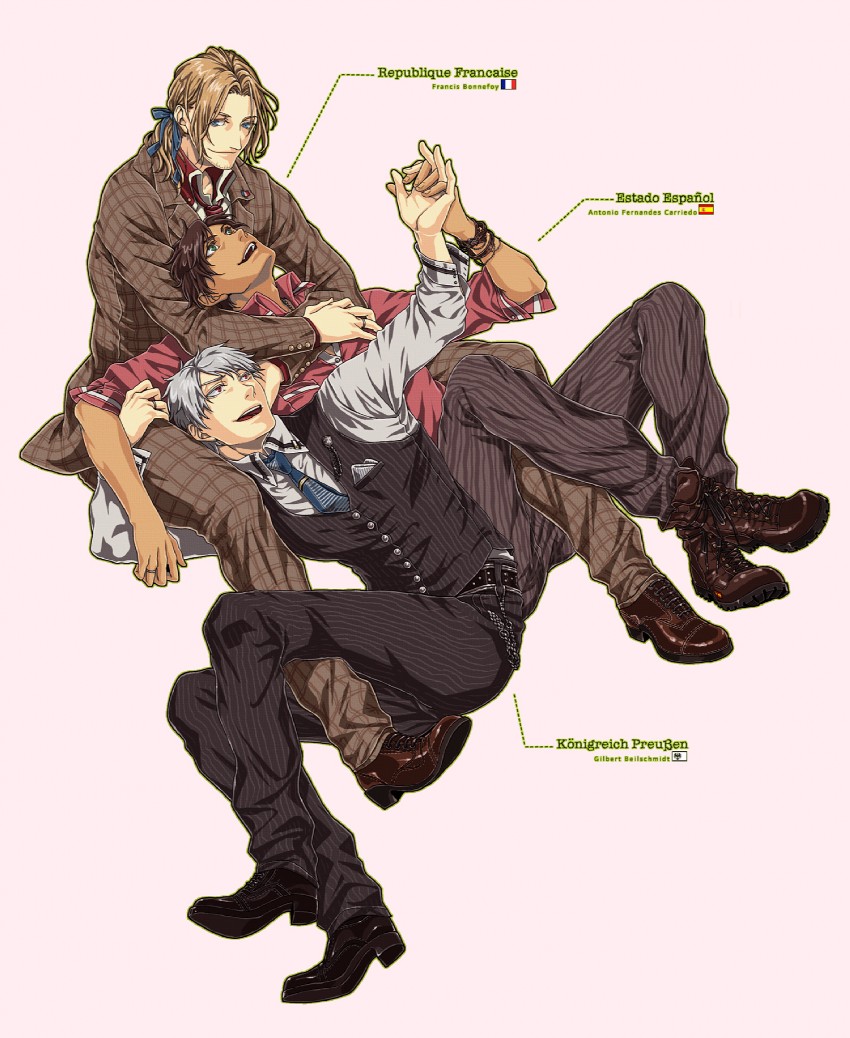 france, prussia, and spain (axis powers hetalia) drawn by azuma_yuuhi