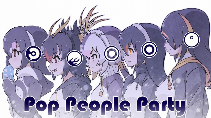 emperor penguin, humboldt penguin, royal penguin, rockhopper penguin, and gentoo penguin (kemono friends) drawn by tanaka_kusao