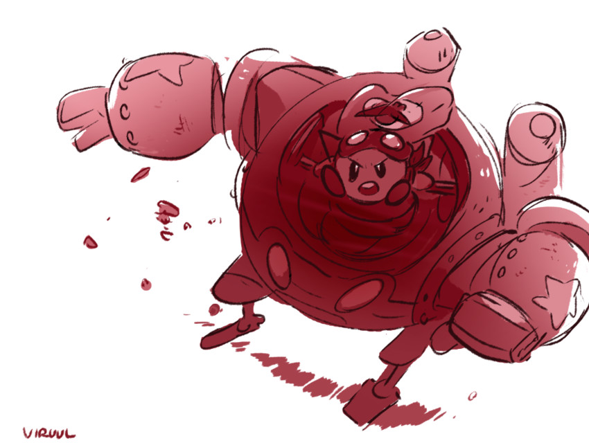 kirby and robobot armor (kirby and 2 more) drawn by viruul