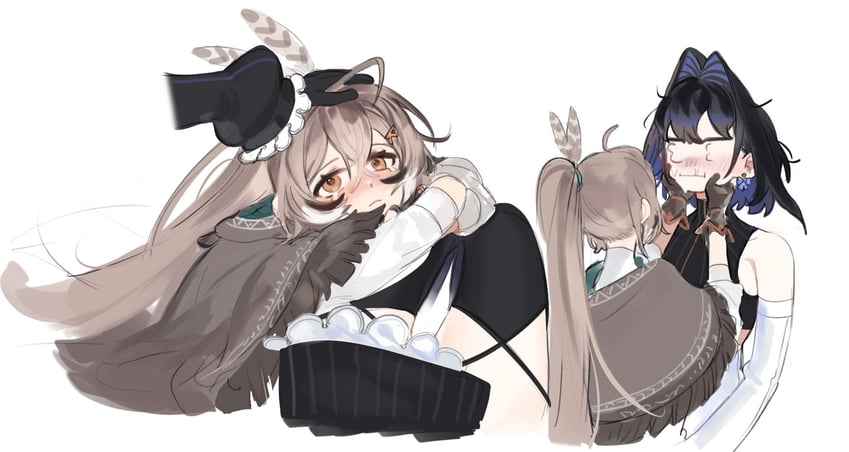 ouro kronii and nanashi mumei (hololive and 1 more) drawn by eus_ing